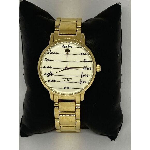 Kate Spade KSW1060 Women's Gold Stainless Steel Analog Cream Dial Watch JK827 - Picture 3 of 12